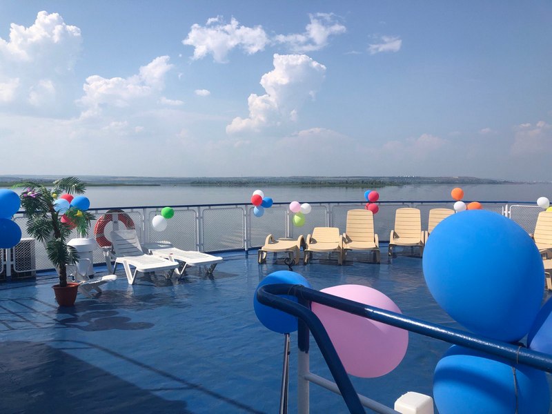 Верхняя палуба теплоход